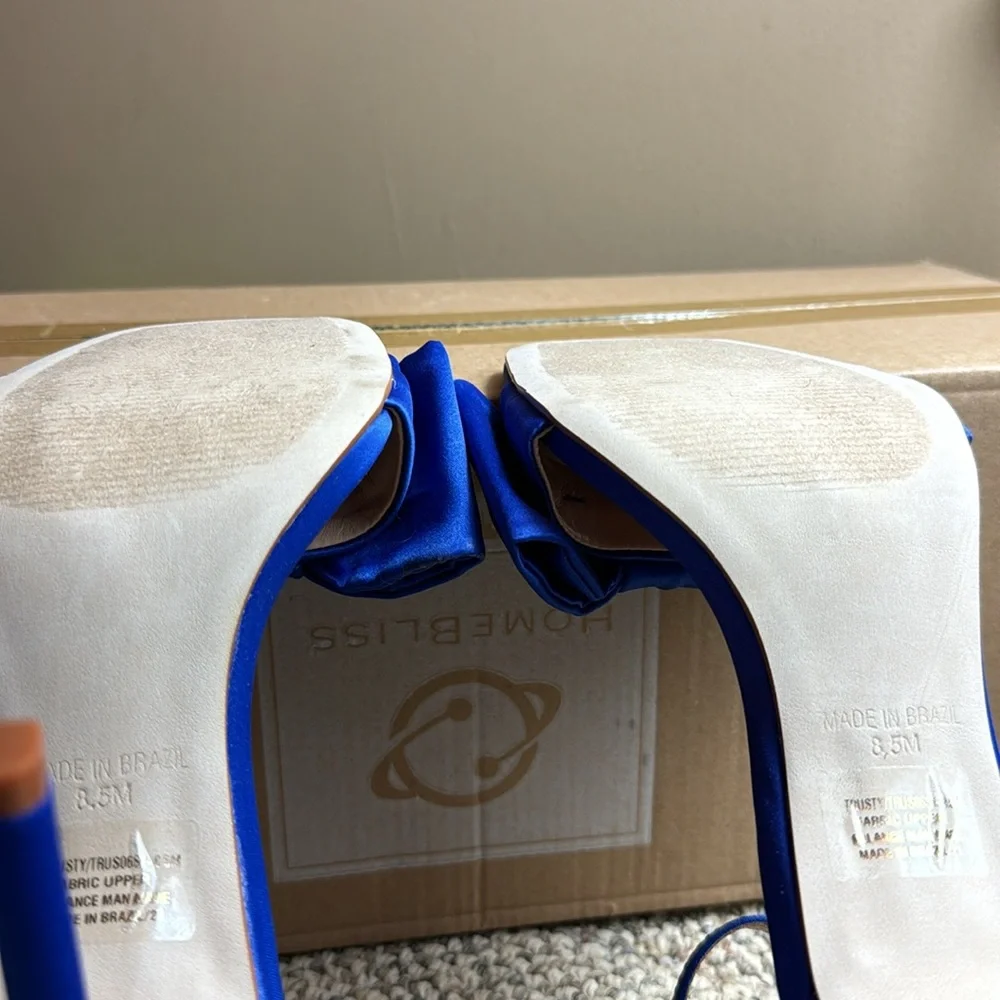 NWOT • Steve Madden • Women's Trusty Heeled Sandal 💙 Blue Satin 💙 Size 8.5 - Picture 13 of 17